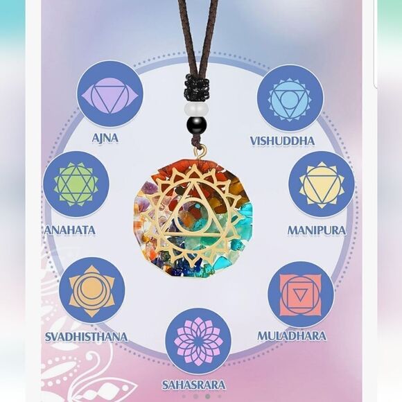 Chakra Necklace Orgonite Necklace Crystal Pendant Necklace Spiral Chakra Healing - Picture 4 of 17